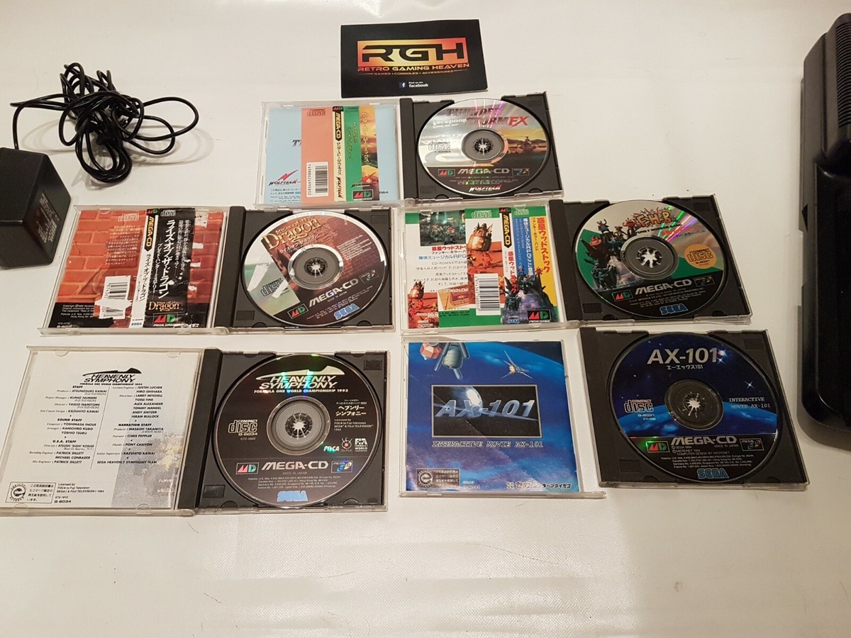 ULTRA RARE ASIAN PAL SEGA MEGA CD 2 CONSOLE MK-4102-07 CONSOLE + 5