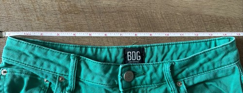 BDG Urban Outfitters High Rise Flare Green Denim Jeans Size 28 - Picture 7 of 8