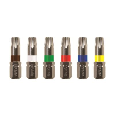Eurotec Torx TX-Bit 1/4'' x 25 mm TX10 TX15 TX20 TX25 TX30 TX40 Innenstern