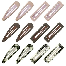 6Pcs/12 Pcs Hair Clips,Water Drop Rectangle Hair Barrettes,2.8 Inch Makeup Cl...