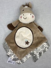 Douglas Baby Brown Horse Pony Plush Lovey Security Blanket w/ Satin Trim Stars