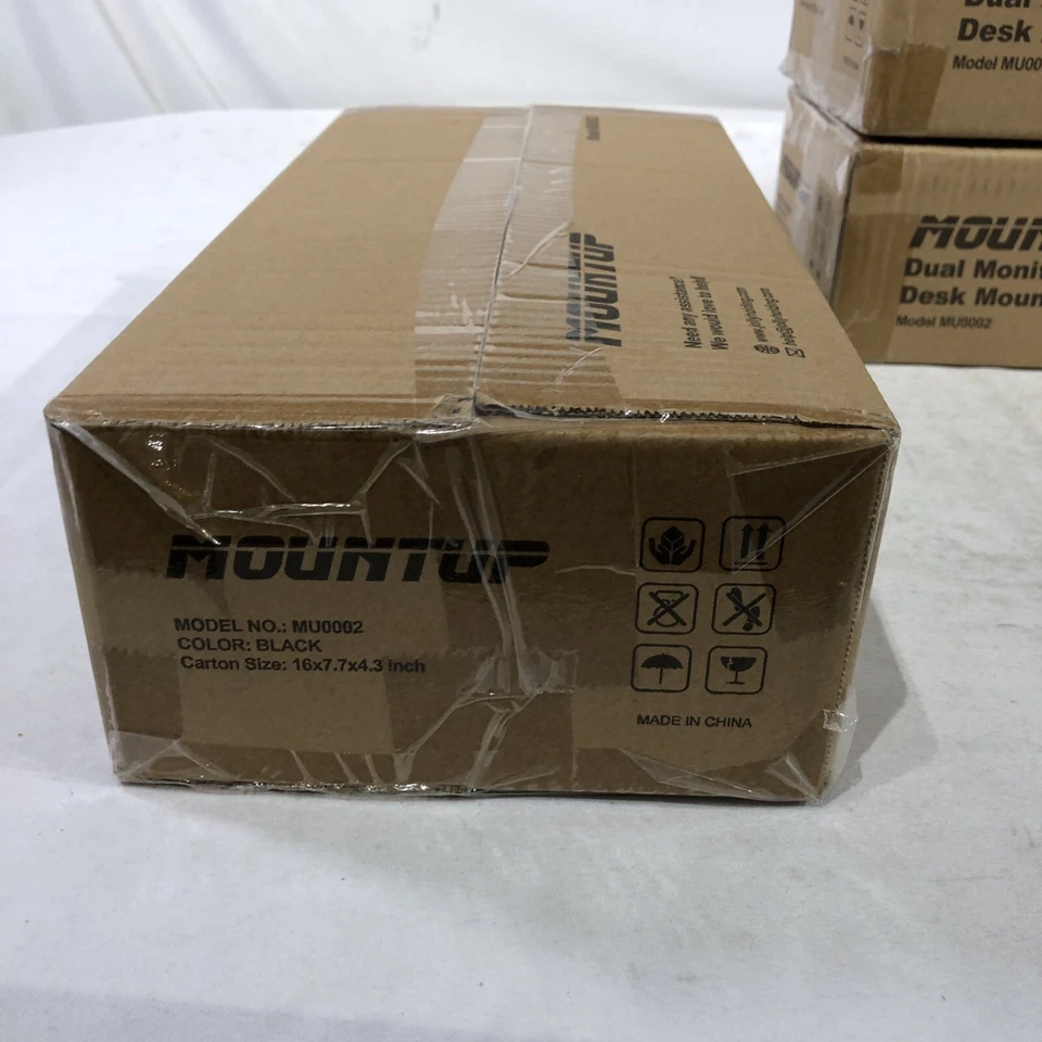 MOUNTUP MU0002 Black Dual Monitor Stand Fully Adjustable Monitor Arm LOT Of 3 - Image 2 of 4