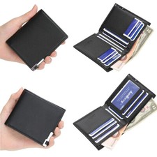 Men Minimalist Wallet PU Leather Slim Bifold Credit Card Holder Front Pocket US