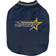 Pets First MLB Houston Astros Dugout Jacket for Dogs & Cats with Vel cro Closure