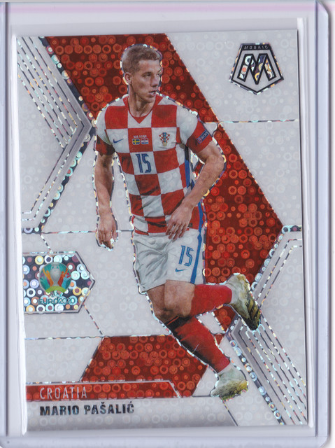 2020-21 Panini UEFA Euro Mosaic H2 MARIO PASALIC White Disco Bubbles Prizm 6/25