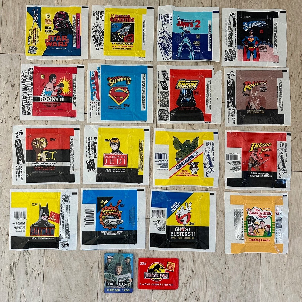 Vintage Topps 70s 80s Movie Trading Card Wax Pack Wrappers - Pick