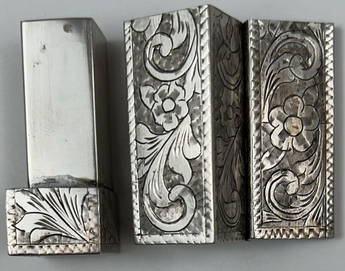 ✅Vintage Fancy Ornate 800 Silver Lapis Lipstick Tube Case Jal Italy CLEAN - Picture 14 of 16