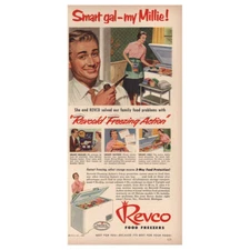 1954 Revco Food Freezers: Smart Gal My Millie Vintage Print Ad