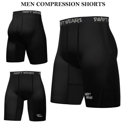 Mens Gym Shorts Thermal Summer Yoga Compression Briefs Running Lightweight Short - Picture 1 of 20