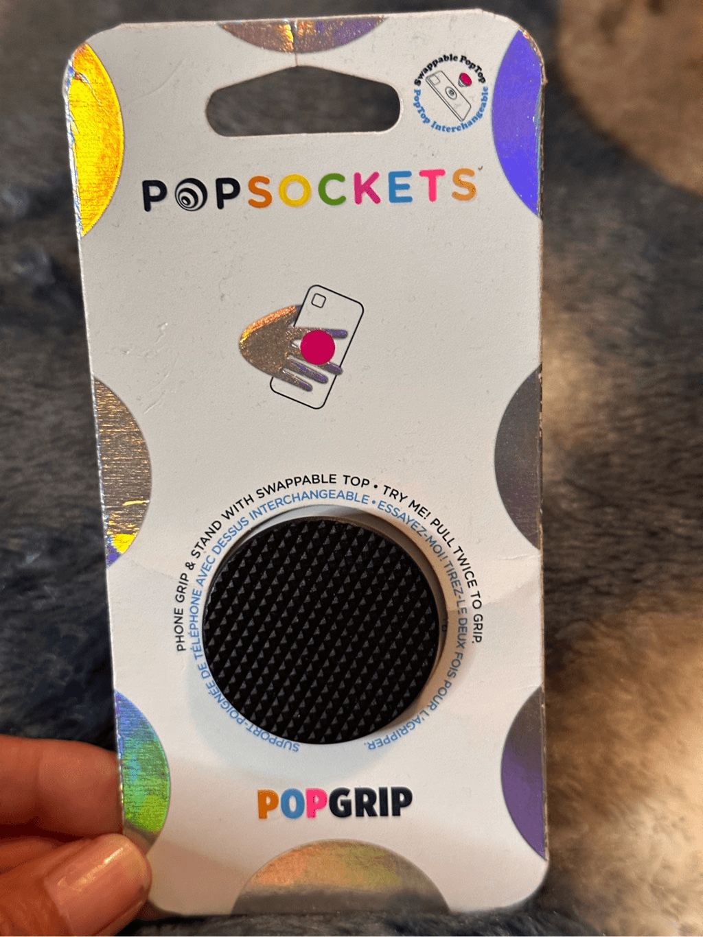 PopSocket Pop Grip Expanding Phone Stand Textured Black-image