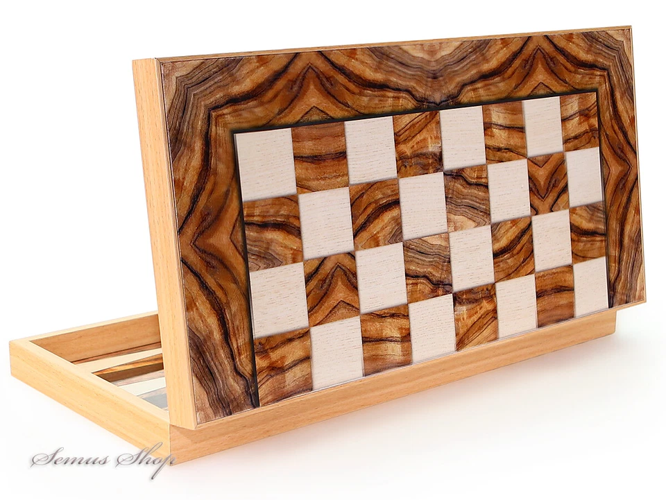 Luxus Backgammon Tavla Dama XXL Gesellschaftsspiele Familienspiel Oliven - Bild 2 von 4