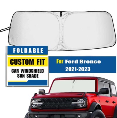 For 2021-2024 Ford Bronco Windshield Sun Shade UV Block Front Cover Shield