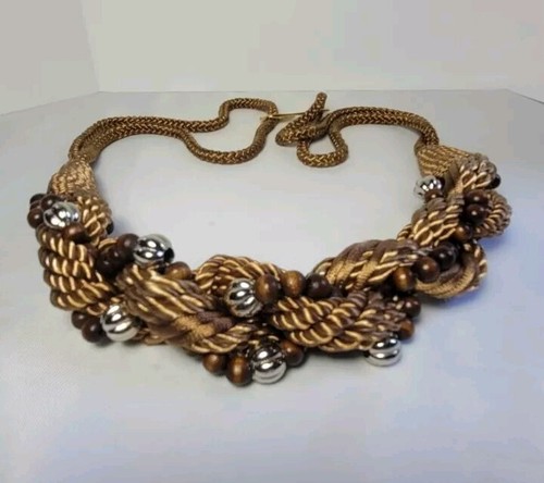 Vintage 80s Braided Belt Beaded