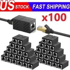 Lot RJ45 Inline Coupler Cat6/Cat5e Ethernet Network Cable Extender Connector