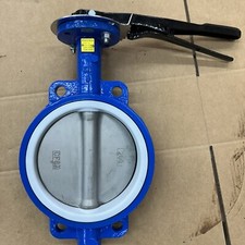 8” Butterfly Valve Wafer Teflon Seat Stainless CF8M Disc 150 ANSI Bolt Pattern