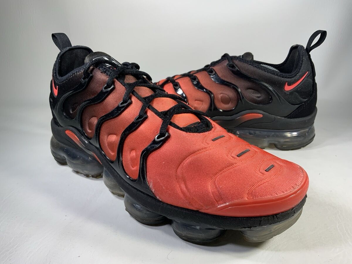 Nike Air Vapormax Plus Black Crimson Red Orange Mens Size Nike Air Vapormax Plus Black Crimson Red Orange Mens Size