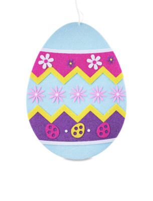 Way To Celebrate Easter Egg With Flowers Felt Wall Hanging Deco, 10 