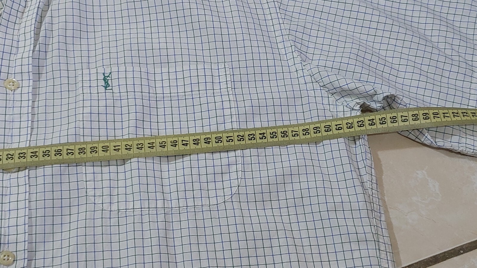 Camicia casual Yves Saint Laurent vestibilità regolare uomo YSL abito abbottonato taglia L