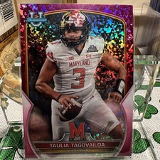 2022 Bowman Chrome University Taulia Tagovailoa Fuchsia Refractor /150 Card#3