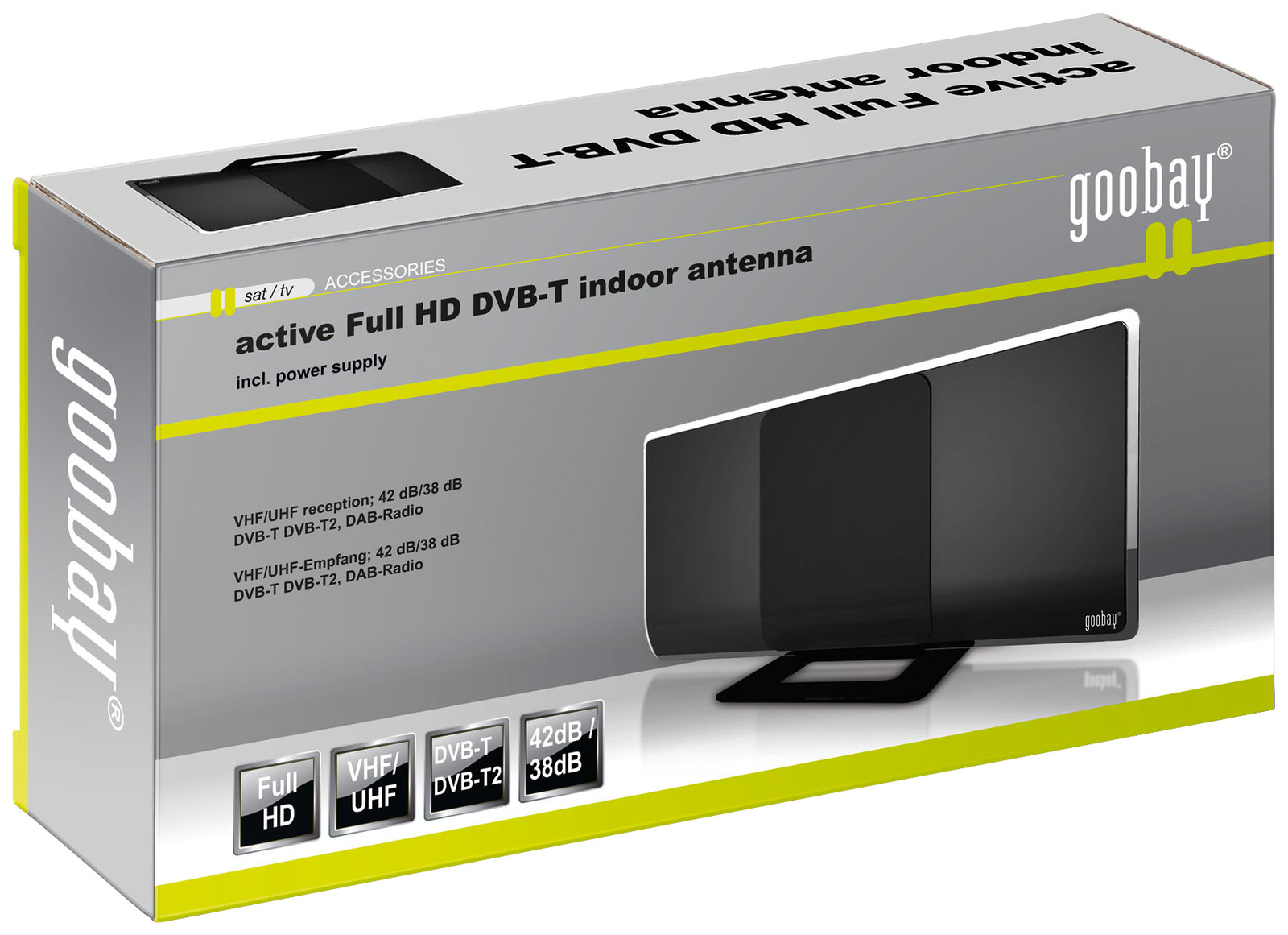 Thumbnail - Aktive Full Hd Dvb-t Zimmerantenne Inkl.netzteil; Dvb-t Dia 42 Ps