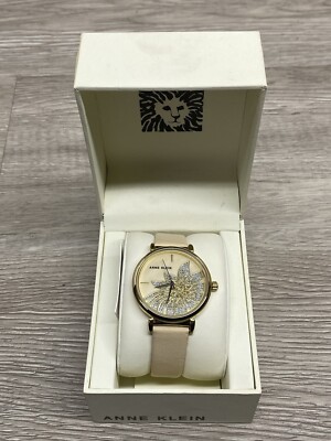 Anne Klein AK/3064 Goldtone/Pink Women's Watch Flower New *Needs battery*