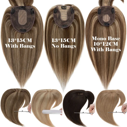 100% Echthaar Topper Toupet Extensions Clip In Remy Human Hair Toupee Haarteil l - Bild 6 von 84