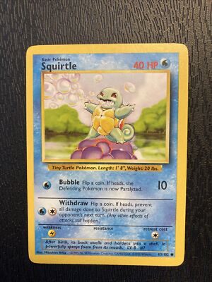 SQUIRTLE - 63/102 - Base Set - Pokemon Card | eBay ポケモンカード Squirtle 63/102