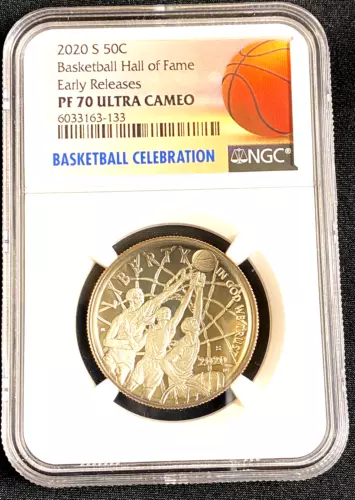 2020-S Proof 50c Basketball Hall of Fame NGC PF70 Ultra Cameo-Early Release