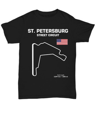 St Petersburg Street Circuit Track Outline shirt - Unisex Tee