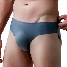 Men's Underwear Ice Silk Briefs Thin Transparent Panties Seamless Underpants
