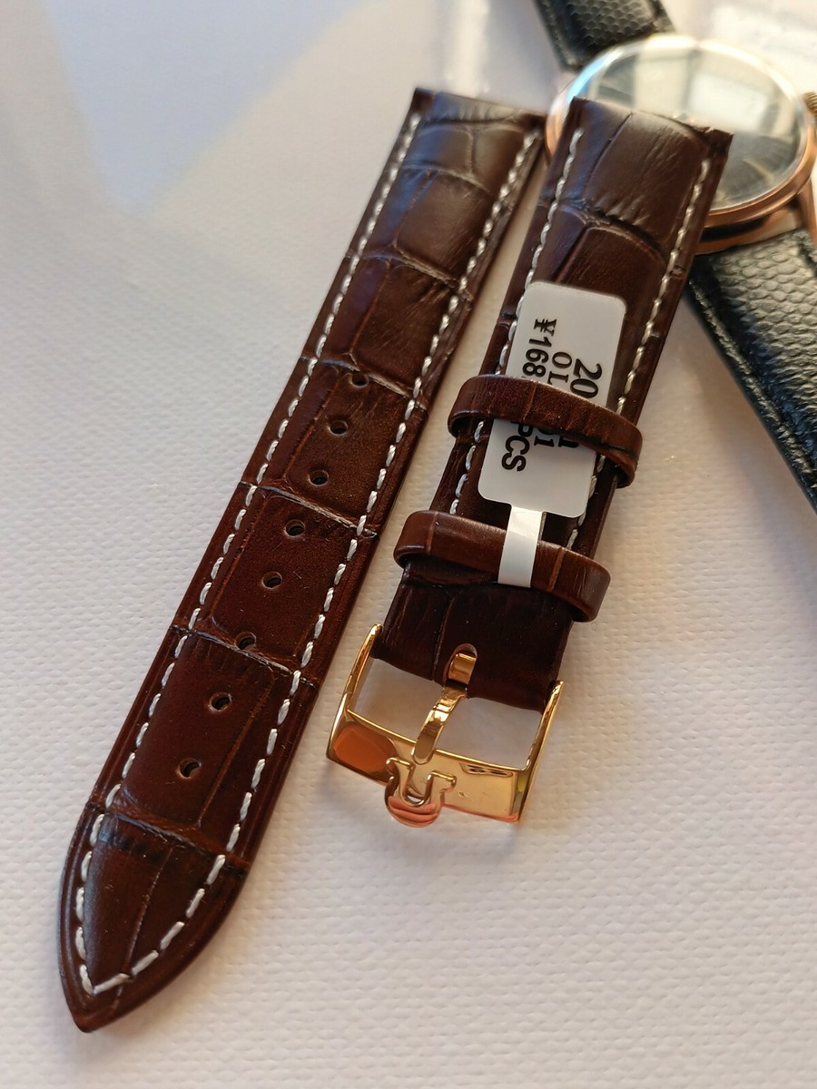 Bracelet De Montre En Cuir Véritable 20mm, Style Catalonia Pilot Marron - Neuf Sans étiquette, Unisexe