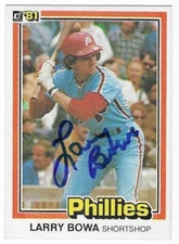 LARRY BOWA 1981 DONRUSS  AUTOGRAPHED SIGNED # 142 PHILADELPHIA PHILLIES