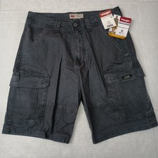 Wrangler Five Star Cargo Shorts Men's 30 Gray 10" Inseam Relaxed Fit Stretch