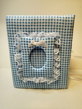 Small Blue Gingham Flannel Baby Boy Photo Album -Holds 100 4x6 Photos - Handmade