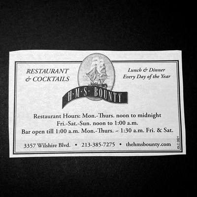 Print Ad 2026 Historic Los Angeles Dive Bar HMS Bounty Drinks Iconic Collectors