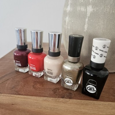 Sally Hansen 5x Nagellacke rot / beige / gold /UV top coat
