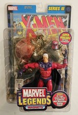 TOY BIZ MARVEL LEGENDS SERIES III 3 MAGNETO with COMIC BOOK & DISPLAY STAND