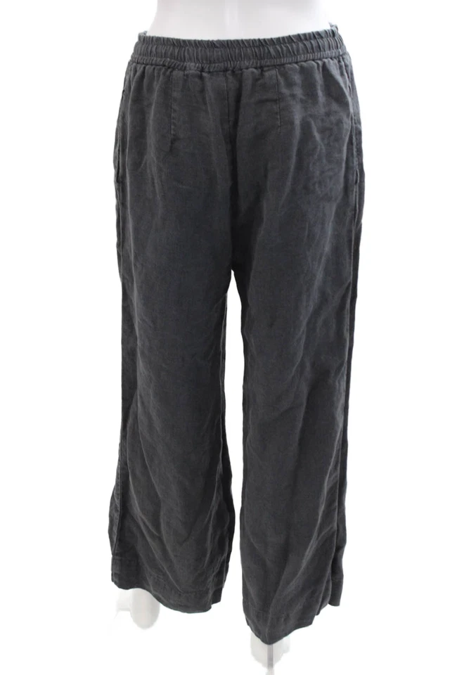 Pantalones deportivos de terciopelo para mujer gris oscuro con cordón de algodón lisos talla M Foto 3 de 4