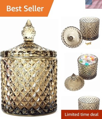 Charming Cylindrical Glass Jar with Lid - Versatile Cookie and Jewelry Storage