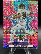 2022 Panini Mosaic Edward Cabrera Pink Camo Rookie Miami Marlins #229 RC Pitcher