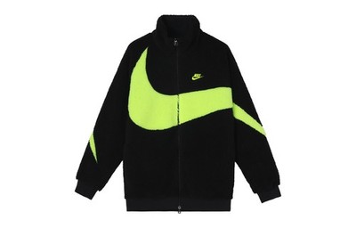 Nike Big Swoosh Reversible Boa Jacket (Asia Sizing) 'Black/Neon'