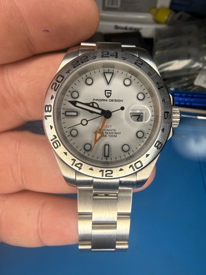Pagani Design GMT Automatic Stainless Steel 100M White Dial Date Indicator