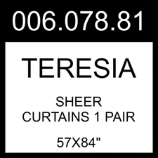 IKEA TERESIA Sheer Curtains 1 Pair White/with Rod Pocket  57x84" 006.078.81