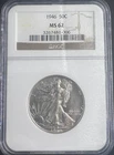 1946 Walking Liberty Half Dollar NGC MS62 – Brilliant Uncirculated Silver, Nice