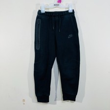 Nike Boys Track Sweat Pants Black Logo Pockets S 8-10 Years Old Cuffed Ankle