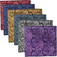 EEEKit Men’s Paisley Handkerchiefs, 6PCS Satin Suit Pocket Squares Set for... 