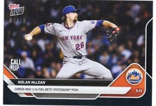 2025 Topps Now Nolan McLean #771 Black Foil /10 New York Mets Rookie RC Card