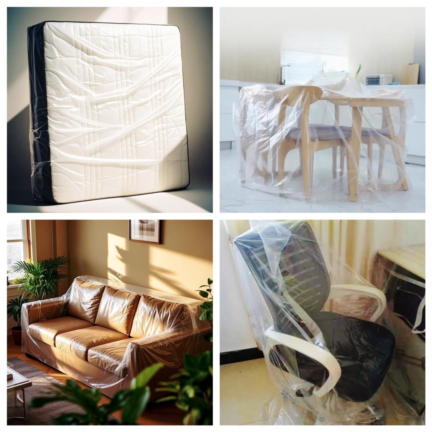 TopSoon 2PK Mattress Bag – Clear Plastic Mattress Disposal Bag – Mov