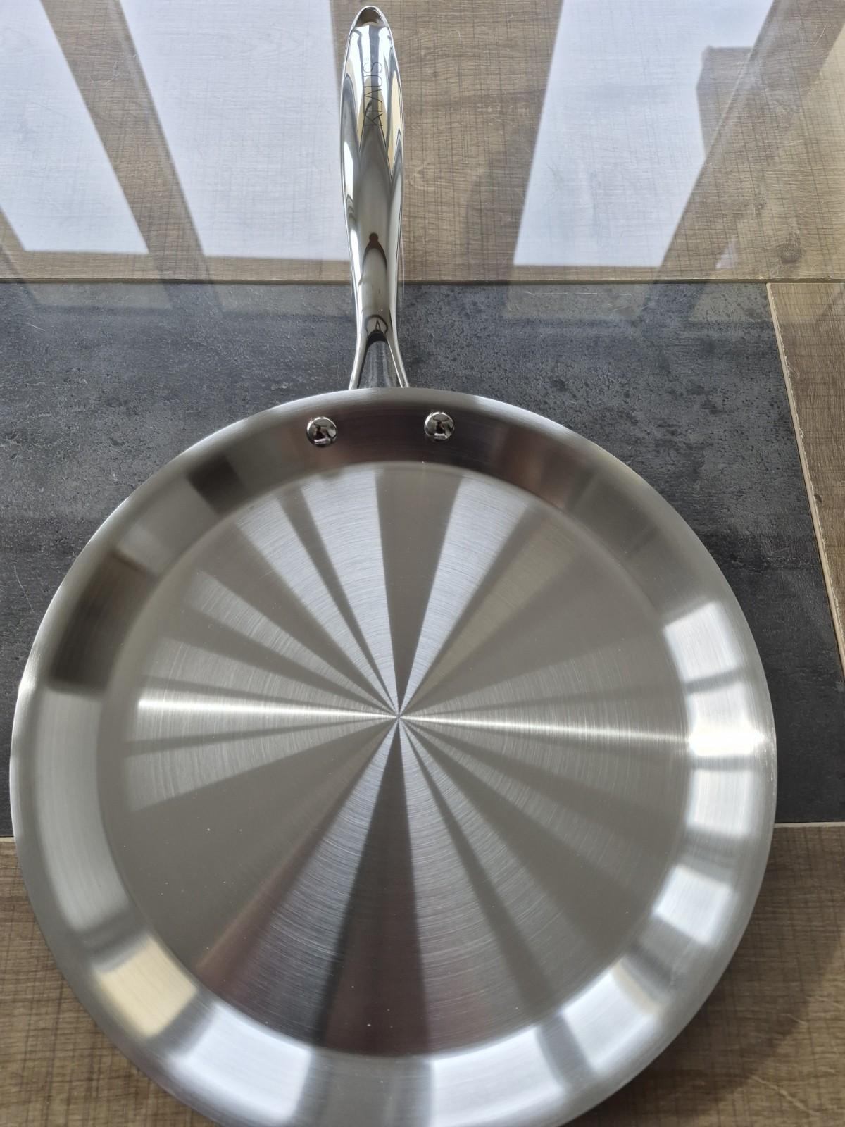 Poêle à crêpes en acier inox 18/10 28cm ustensile cuisine induction gaz