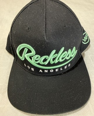 Young Reckless Adult Unisex Snapback Hat black and Teal Lettering